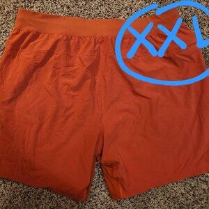 LULULEMON Canyon Orange T.H.E. Linerless Short 7" MEN'S size XX-LARGE 2X